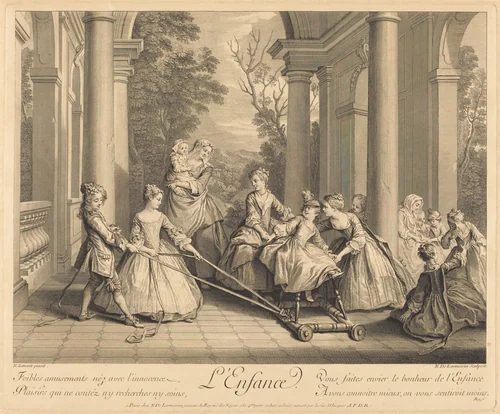L'enfance by Nicolas de Larmessin IV, Nicolas Lancret, print, 1735