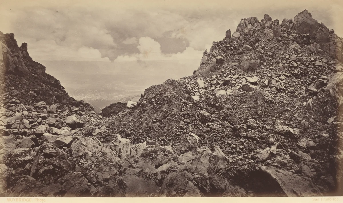 Quezaltenango from the Crater of a Volcano by Eadweard Muybridge, photograph, 1877