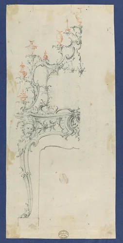 Chimneypiece, in Chippendale Drawings, Vol. I by Thomas Chippendale, drawing, 1748-1758