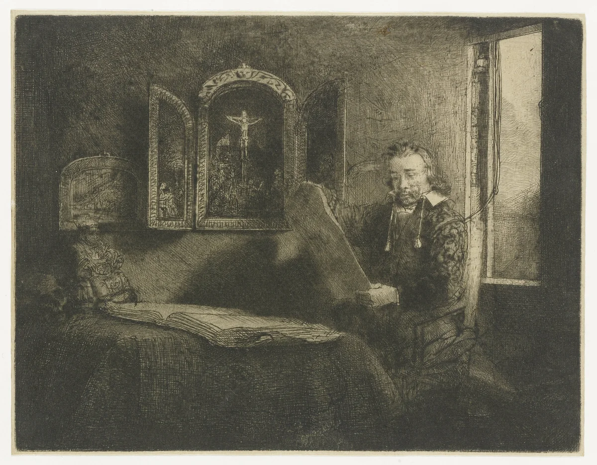Abraham Francen, apothecary by Rembrandt van Rijn, print, 1657