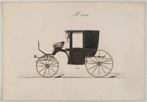 Design for Coupé, no. 3350 by Brewster & Co., drawing, 1877