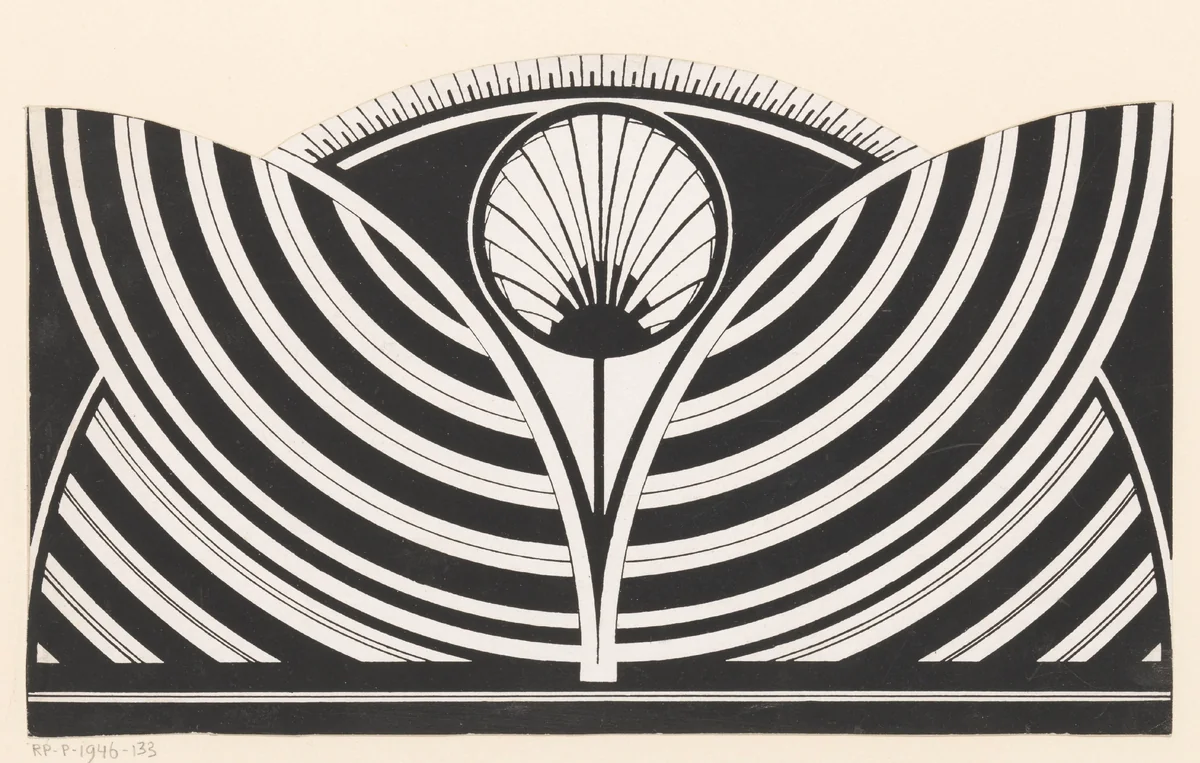 Gestileerd bloemmotief by Samuel Jessurun de Mesquita, print, 1905