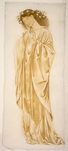 Ariadne by Edward Coley Burne-Jones, drawing, 1863-1864
