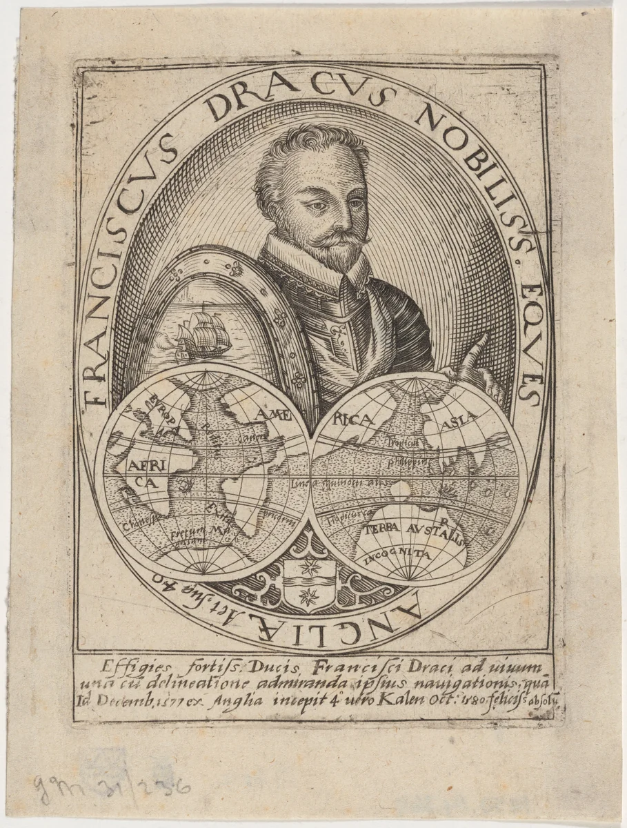 Sir Francis Drake by Jodocus Hondius I, print, 1500-1599