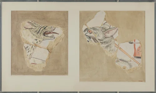Fragments of Two Hyenas, Tomb of Intef by Nina de Garis Davies, artwork, -1473--1458