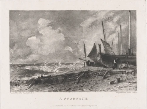 A Sea Beach by David Lucas, print, 1830