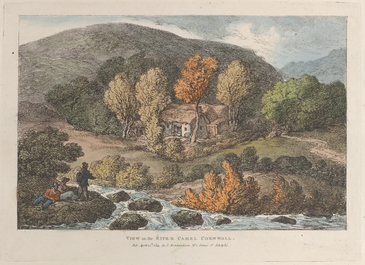 View on the River Camel, Cornwall by Thomas Rowlandson, print, 1812