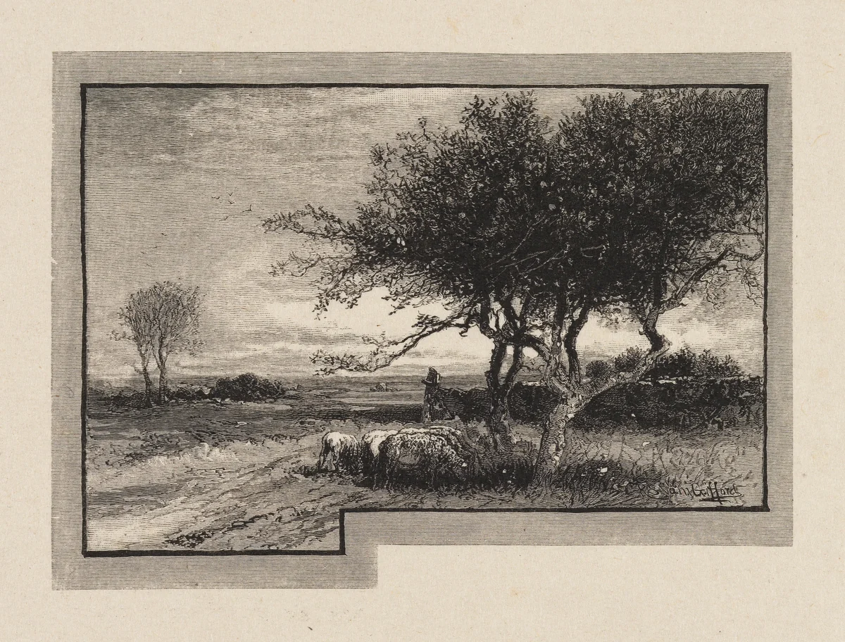 On the Edge of the Orchard by Francis Scott King, print, 1875-1915