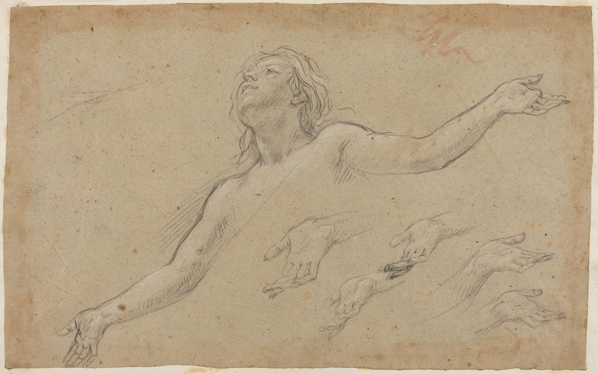 Ascension of the Magdalene by Baldassare Franceschini, drawing, 1655-1659