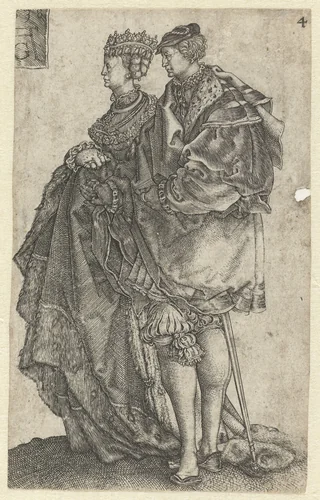 Dansend paar no. 4 by Unknown, print, 1538