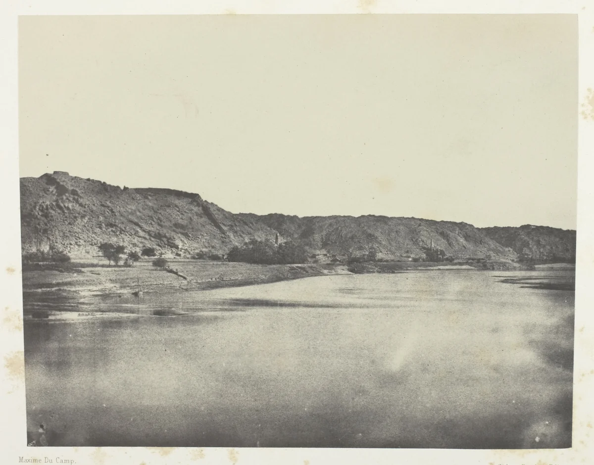 Rive Orientale du Nil (Village de Bab), Vue Prise au Sud Philoe; Nubie, plate 82 from the album "Egypte, Nubie, Palestine et Syrie" (1852) by Maxime Du Camp, photograph, 1849-1851