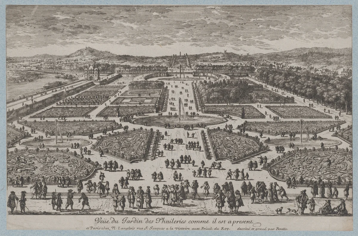 The Tuileries Garden by Adam Perelle, print, 1675-1685