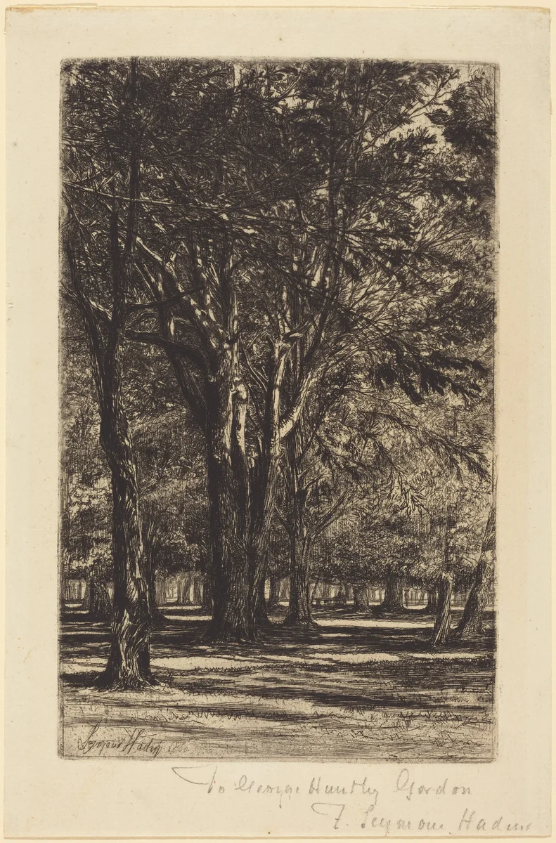 Kensington Gardens (The Larger Plate) by Francis Seymour-Haden, print, 1860