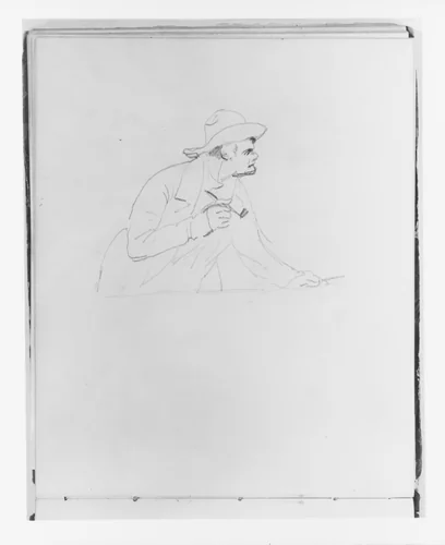 Man with a Pipe (from Sketchbook) by Francis William Edmonds, artwork, 1835-1839