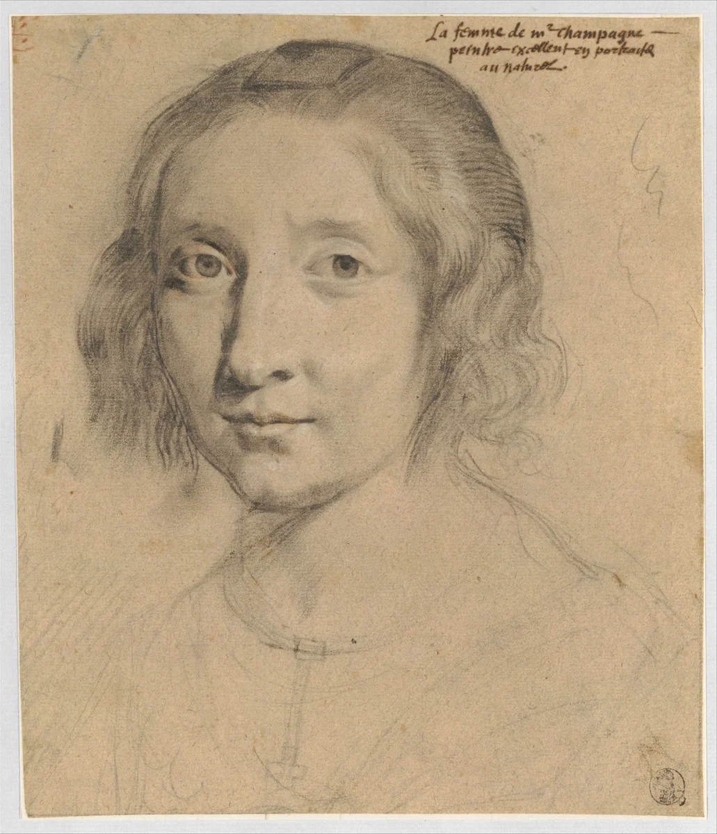 Portrait of Charlotte Duchesne by Philippe de Champaigne, drawing, 1628