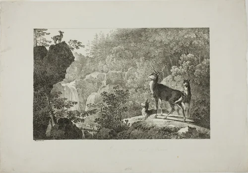 The Stag and the Chamois by Maximilian Josef Wagenbauer, print, 1794-1829