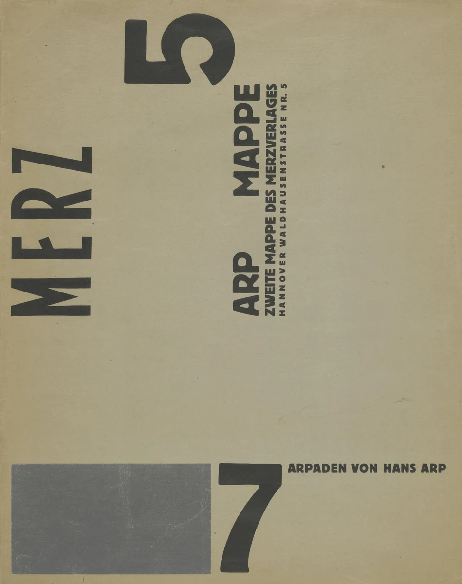 Cover from Merz 5. 7 Arpaden by Hans Arp. Arp Portfolio. Second Portfolio of the Merz Publisher (Merz 5. 7 Arpaden von Hans Arp. Arp Mappe. Zweite Mappe des Merzverlages) by Jean Arp, print, 1923