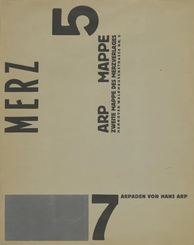 Cover from Merz 5. 7 Arpaden by Hans Arp. Arp Portfolio. Second Portfolio of the Merz Publisher (Merz 5. 7 Arpaden von Hans Arp. Arp Mappe. Zweite Mappe des Merzverlages) by Jean Arp, print, 1923