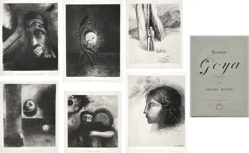 Homage to Goya by Odilon Redon, print, 1885