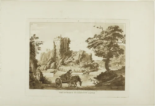 The Entrance to Chepstow Castle, plate three from Twelve Views in Wales by Paul Sandby, print, 1777