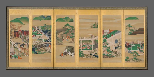 The Tale of Genji by Iwasa school, painting, 1687-1733
