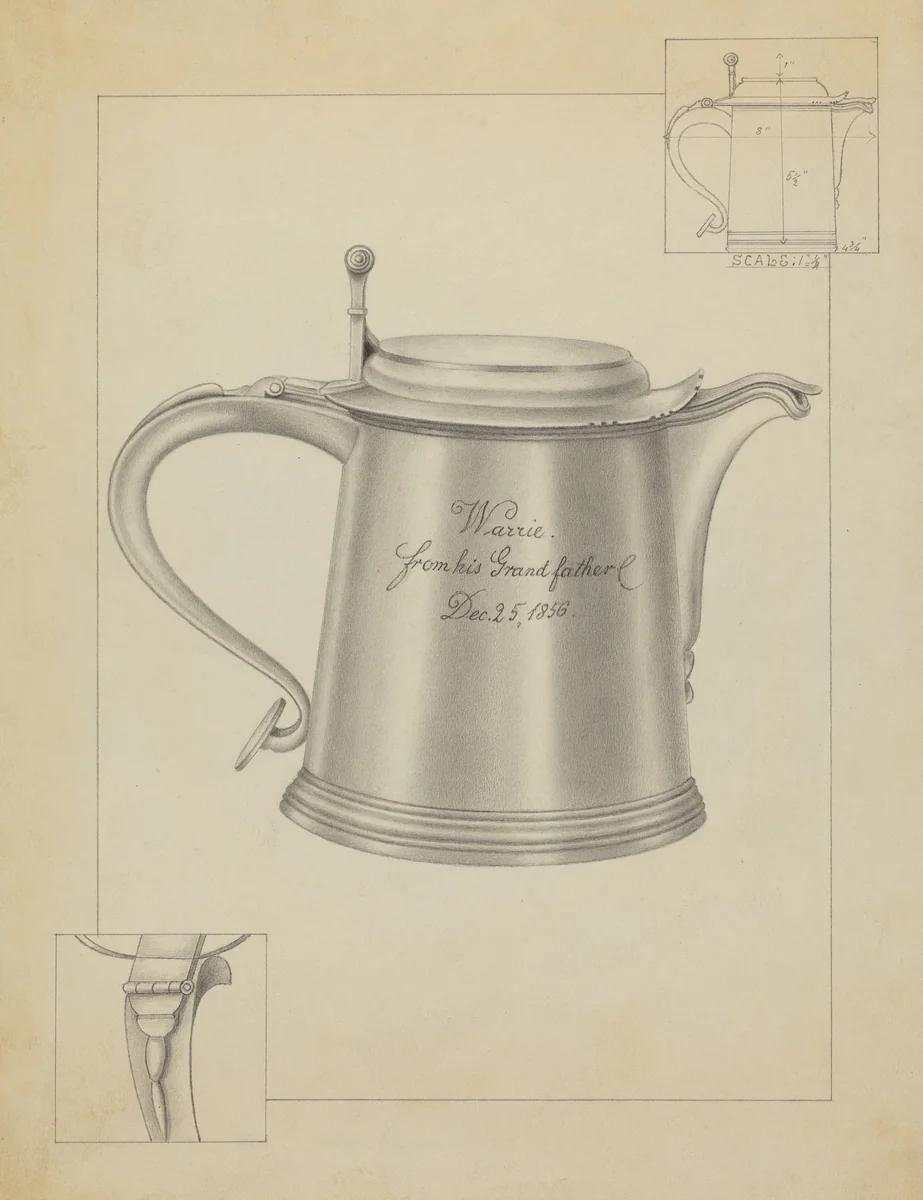 Silver Tankard by Filippo Porreca, index of american design, 1936