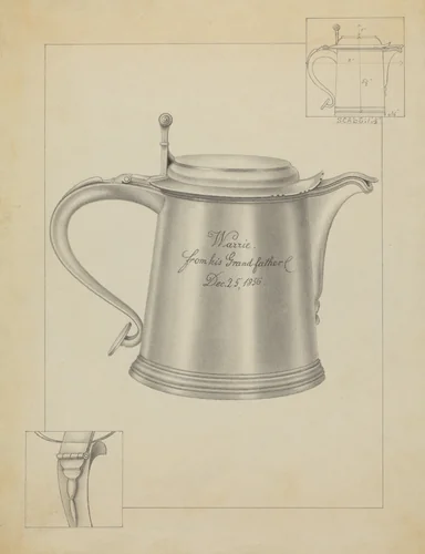Silver Tankard by Filippo Porreca, index of american design, 1936