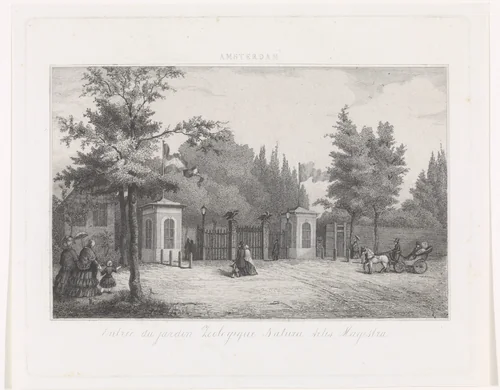 Ingang van Artis, Amsterdam by Edouard Taurel, print, 1838-1892