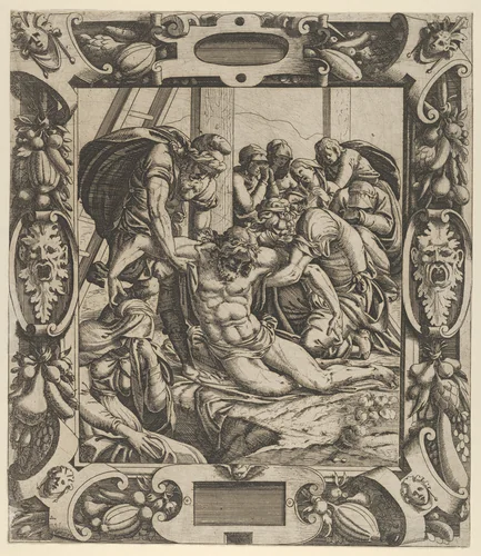 Christ's Deposition from the Cross by Jean Mignon, print, 1539-1549