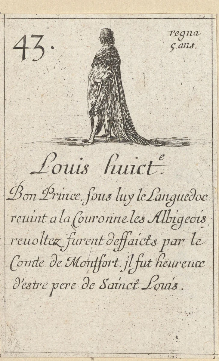 Lodewijk VIII by Stefano della Bella, print, 1620-1664