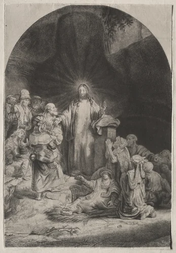 The Hundred Guilder Print, central section by Rembrandt van Rijn, print, 1644-1654