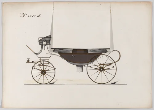Design for Landau, No. 3050a by Brewster & Co., drawing, 1874