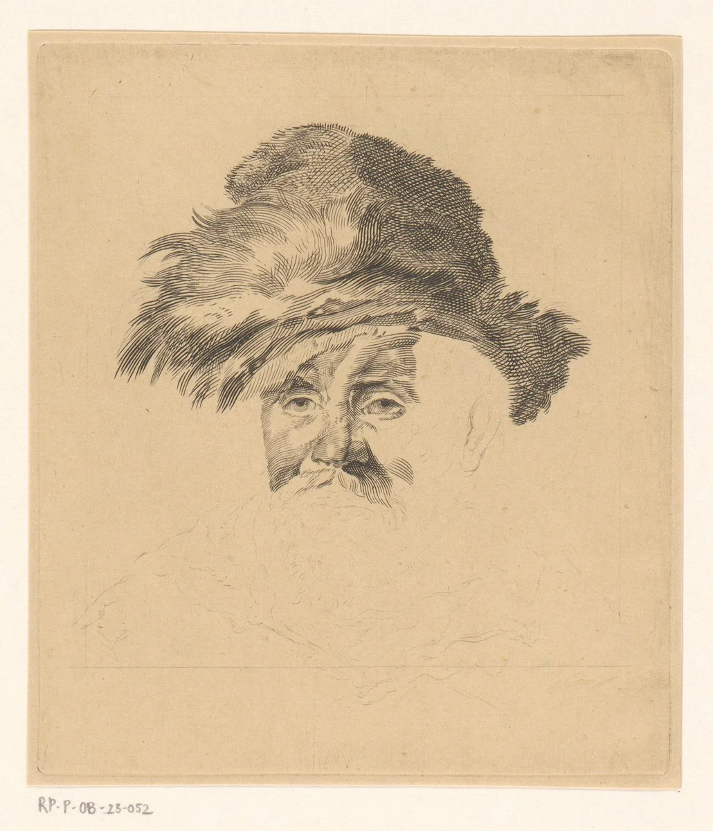 Manskop by Pieter de Mare, print, 1768-1796