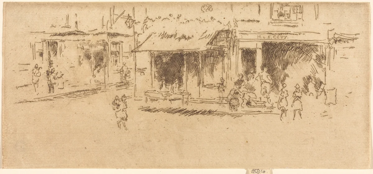 Saint James's Place, Hounsditch by James McNeill Whistler, print, 1886-1888