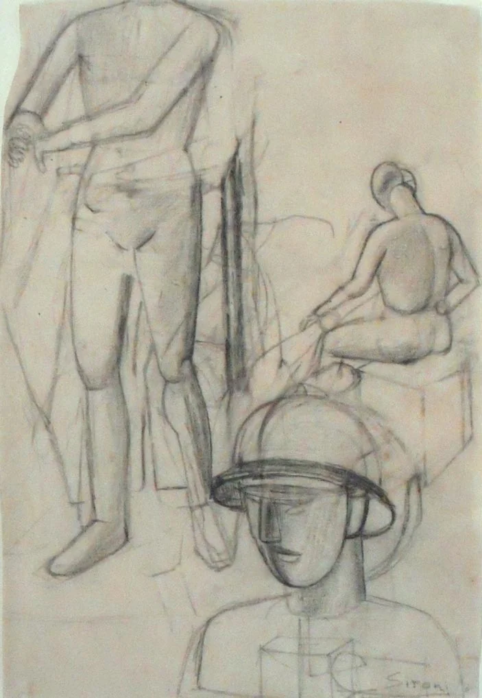 Soldier by Mario Sironi, drawing, 1914