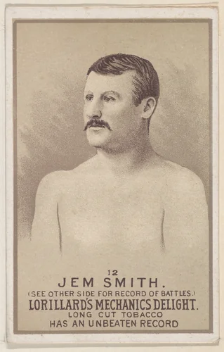 Card 12, Jem Smith, from the Prizefighters series (N269) issued by P. Lorillard Company to promote Mechanics Delight Long Cut Tobacco by P. Lorillard Company, print, 1887