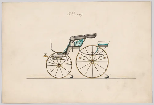 Design for Pony Phaeton, no. 3247 by Brewster & Co., drawing, 1876