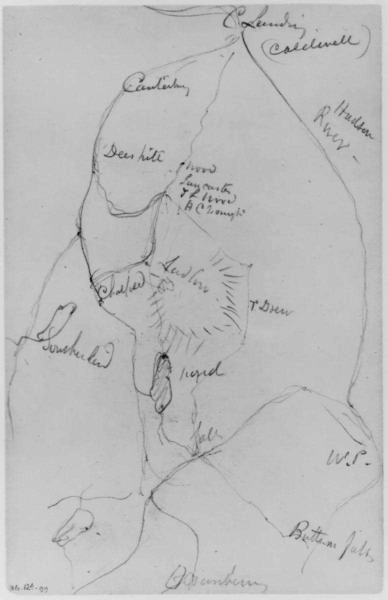 Map (from Sketchbook) by Daniel Huntington, artwork, 1870