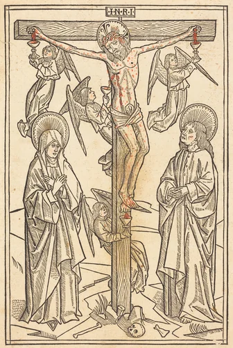 Christ on the Cross with Angels by German 15th Century, print, 1481