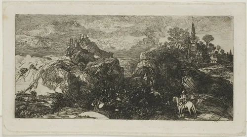 The Knight's Return by Rodolphe Bresdin, print, 1871