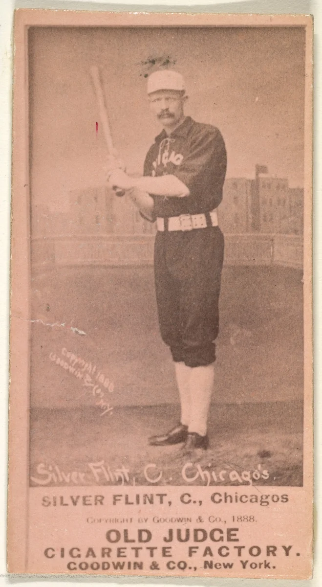 Frank Sylvester "Silver" Flint, Catcher, Chicago, from the Old Judge series (N172) for Old Judge Cigarettes by Goodwin & Company, photograph, 1888