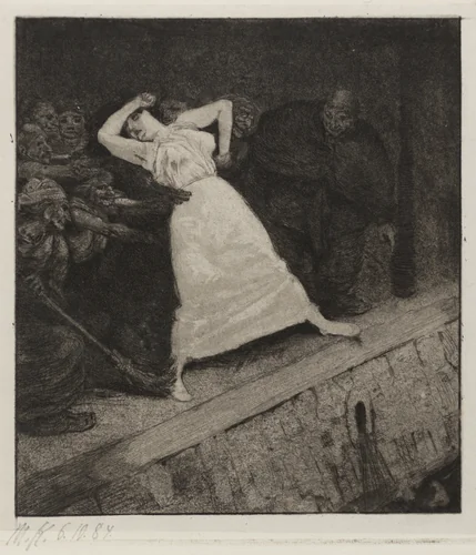 Into the Gutter!, plate ten from A Life by Max Klinger, print, 1884