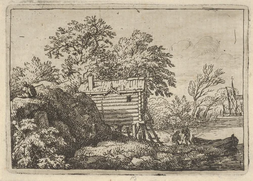 The Fisherman's Hut by Allart van Everdingen, print, 1621-1675