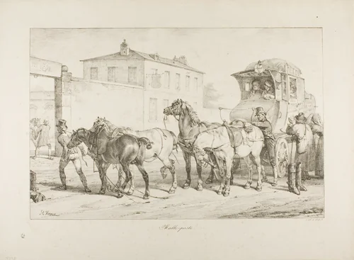 Mail Coach by Horace Vernet, print, 1818