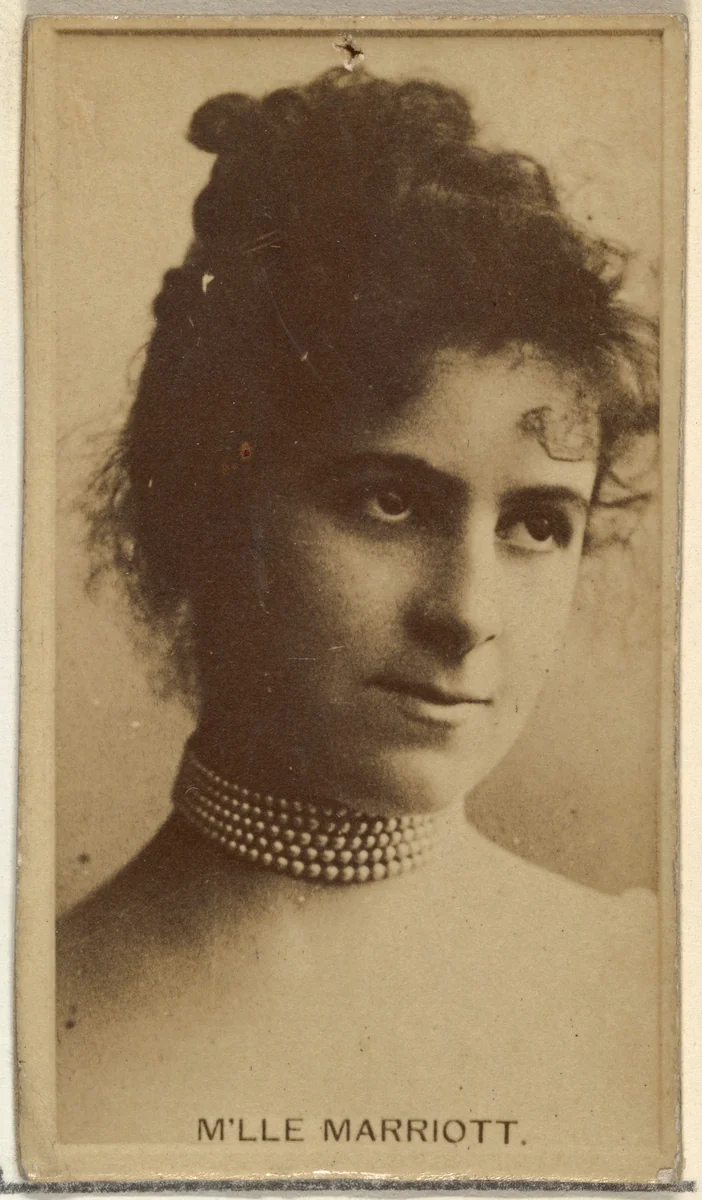 M'lle Marriott, from the Actors and Actresses series (N145-8) issued by Duke Sons & Co. to promote Duke Cigarettes by W. Duke, Sons & Co., photograph, 1890-1895