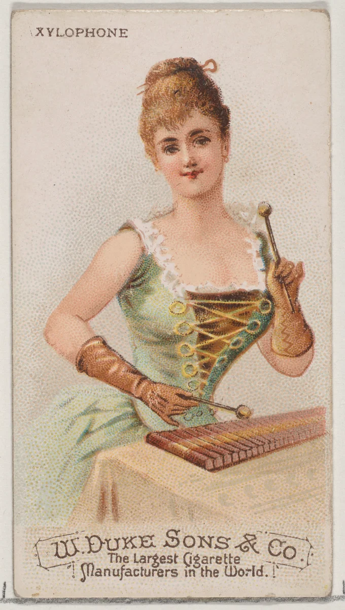 Xylophone, from the Musical Instruments series (N82) for Duke brand cigarettes by W. Duke, Sons & Co., print, 1888