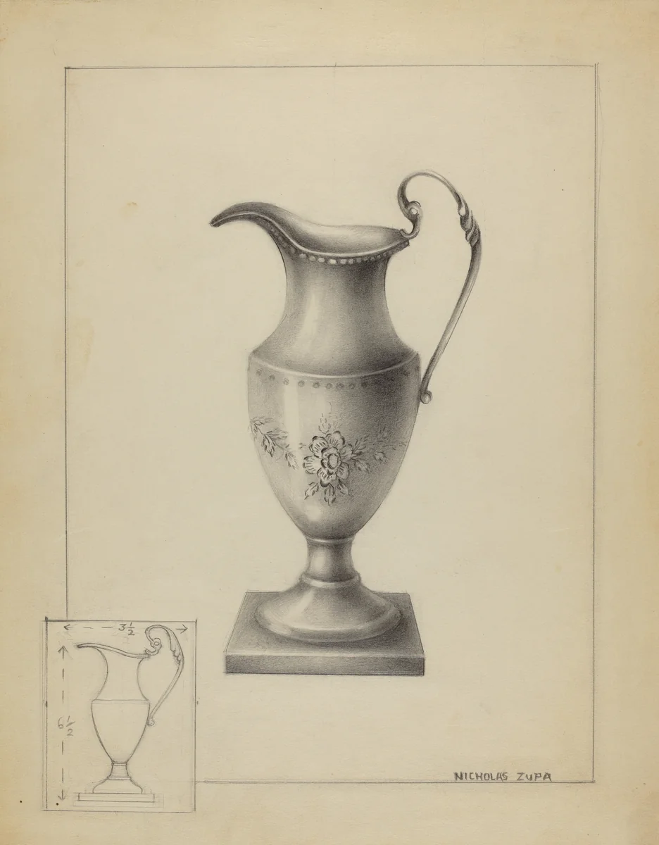 Silver Creamer by Nicholas Zupa, index of american design, 1936