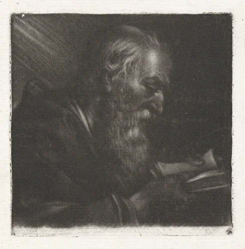 Oude man met een baard by Cornelis Troost, print, 1734