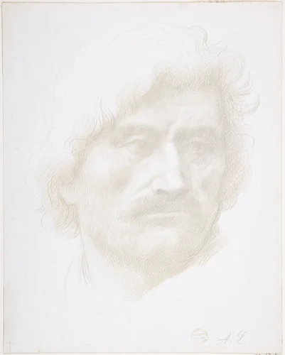 Head of a Man by Alphonse Legros, drawing, 1837-1911