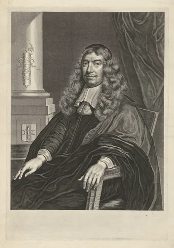 Portret van Gillis Valckenier op 50-jarige leeftijd by Theodor Matham, print, 1674
